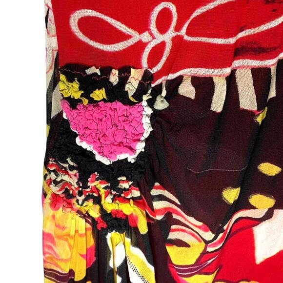 VINTAGE 90's Super Rare Kenzo Jeans Mesh Pop Art Dress - Picture 5 of 7